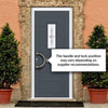 Catalina 1 Urban Style Composite Front Door Set with Pusan Glass - Shown in Slate Grey