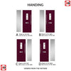 Catalina 1 Urban Style Composite Front Door Set with Single Side Screen - Kupang Red Glass - Shown in Purple Violet