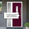 Catalina 1 Urban Style Composite Front Door Set with Single Side Screen - Kupang Red Glass - Shown in Purple Violet