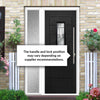 Catalina 1 Urban Style Composite Front Door Set with Single Side Screen - Prairie Glass - Shown in Black