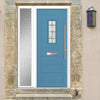 Catalina 1 Urban Style Composite Front Door Set with Single Side Screen - Mirage Glass - Shown in Pastel Blue