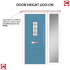 Catalina 1 Urban Style Composite Front Door Set with Single Side Screen - Mirage Glass - Shown in Pastel Blue