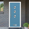 Aruba 3 Urban Style Composite Front Door Set with Diamond Grey Glass - Shown in Pastel Blue