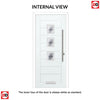 Aruba 3 Urban Style Composite Front Door Set with Diamond Grey Glass - Shown in Pastel Blue