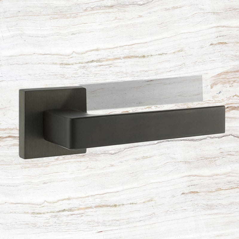 Asti Forme Designer Lever on Minimal Square Rose - Urban Dark Bronze