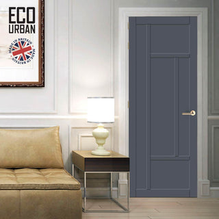 Image: Morningside 5 Panel Solid Wood Internal Door UK Made DD6437 - Eco-Urban® Stormy Grey Premium Primed