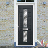 Debonaire 2 Urban Style Composite Front Door Set with Central Abstract Glass - Shown in Anthracite Grey