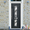 Debonaire 2 Urban Style Composite Front Door Set with Central Abstract Glass - Shown in Anthracite Grey