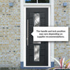 Debonaire 2 Urban Style Composite Front Door Set with Central Abstract Glass - Shown in Anthracite Grey