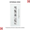 Debonaire 2 Urban Style Composite Front Door Set with Central Abstract Glass - Shown in Anthracite Grey