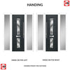Debonaire 2 Urban Style Composite Front Door Set with Double Side Screen - Central Abstract Glass - Shown in Anthracite Grey