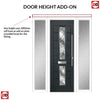 Debonaire 2 Urban Style Composite Front Door Set with Double Side Screen - Central Abstract Glass - Shown in Anthracite Grey