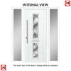Debonaire 2 Urban Style Composite Front Door Set with Double Side Screen - Central Abstract Glass - Shown in Anthracite Grey