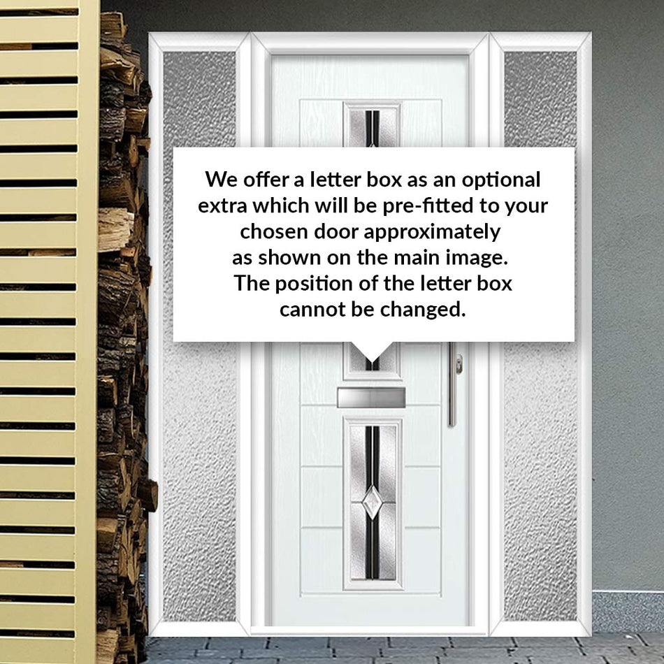 Debonaire 2 Urban Style Composite Front Door Set with Double Side Screen - Central Jet Glass - Shown in White