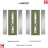 Debonaire 2 Urban Style Composite Front Door Set with Double Side Screen - Central Kupang Green Glass - Shown in Reed Green