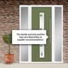 Debonaire 2 Urban Style Composite Front Door Set with Double Side Screen - Central Kupang Green Glass - Shown in Reed Green