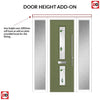 Debonaire 2 Urban Style Composite Front Door Set with Double Side Screen - Central Kupang Green Glass - Shown in Reed Green