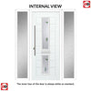 Debonaire 2 Urban Style Composite Front Door Set with Double Side Screen - Central Kupang Green Glass - Shown in Reed Green