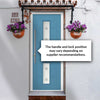 Debonaire 2 Urban Style Composite Front Door Set with Central Sandblast Ellie Glass - Shown in Pastel Blue