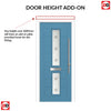 Debonaire 2 Urban Style Composite Front Door Set with Central Sandblast Ellie Glass - Shown in Pastel Blue