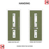 Debonaire 2 Urban Style Composite Front Door Set with Central Kupang Green Glass - Shown in Reed Green