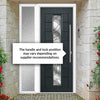 Debonaire 2 Urban Style Composite Front Door Set with Single Side Screen - Central Abstract Glass - Shown in Anthracite Grey