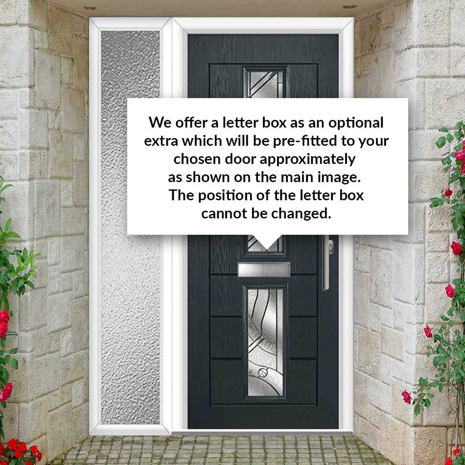 Debonaire 2 Urban Style Composite Front Door Set with Single Side Screen - Central Abstract Glass - Shown in Anthracite Grey