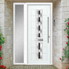 Debonaire 2 Urban Style Composite Front Door Set with Single Side Screen - Central Jet Glass - Shown in White