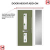 Debonaire 2 Urban Style Composite Front Door Set with Single Side Screen - Central Kupang Green Glass - Shown in Reed Green