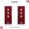 Aruba 3 Urban Style Composite Front Door Set with Central Barite Glass - Shown in Red