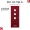 Aruba 3 Urban Style Composite Front Door Set with Central Barite Glass - Shown in Red