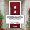 Aruba 3 Urban Style Composite Front Door Set with Central Barite Glass - Shown in Red