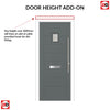 Aruba 1 Urban Style Composite Front Door Set with Linear Glass - Shown in Mouse Grey