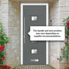 Firenza 3 Urban Style Composite Front Door Set with Central Barite Glass - Shown in Mouse Grey