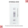 Firenza 3 Urban Style Composite Front Door Set with Central Barite Glass - Shown in Mouse Grey