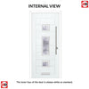 Firenza 3 Urban Style Composite Front Door Set with Central Barite Glass - Shown in Mouse Grey
