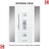 Firenza 3 Urban Style Composite Front Door Set with Double Side Screen - Central Barite Glass - Shown in Mouse Grey