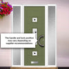 Firenza 3 Urban Style Composite Front Door Set with Double Side Screen - Central Kupang Black Glass - Shown in Reed Green