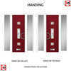 Firenza 3 Urban Style Composite Front Door Set with Double Side Screen - Central Murano Purple Glass - Shown in Red