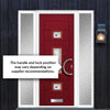 Firenza 3 Urban Style Composite Front Door Set with Double Side Screen - Central Murano Purple Glass - Shown in Red