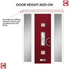Firenza 3 Urban Style Composite Front Door Set with Double Side Screen - Central Murano Purple Glass - Shown in Red
