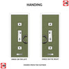 Firenza 3 Urban Style Composite Front Door Set with Central Kupang Black Glass - Shown in Reed Green