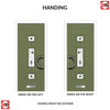 Firenza 3 Urban Style Composite Front Door Set with Central Kupang Black Glass - Shown in Reed Green