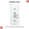 Firenza 3 Urban Style Composite Front Door Set with Central Kupang Black Glass - Shown in Reed Green