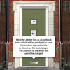 Firenza 3 Urban Style Composite Front Door Set with Central Kupang Black Glass - Shown in Reed Green
