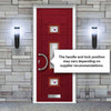 Firenza 3 Urban Style Composite Front Door Set with Central Murano Purple Glass - Shown in Red