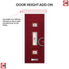 Firenza 3 Urban Style Composite Front Door Set with Central Murano Purple Glass - Shown in Red