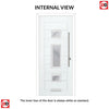 Firenza 3 Urban Style Composite Front Door Set with Central Roma Glass - Shown in Black
