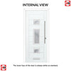 Firenza 3 Urban Style Composite Front Door Set with Central Roma Glass - Shown in Black