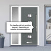 Firenza 3 Urban Style Composite Front Door Set with Single Side Screen - Central Barite Glass - Shown in Mouse Grey